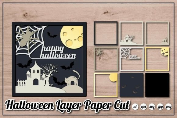 3D SVG Halloween Haunted House Design for Crafters & Etsy Sellers