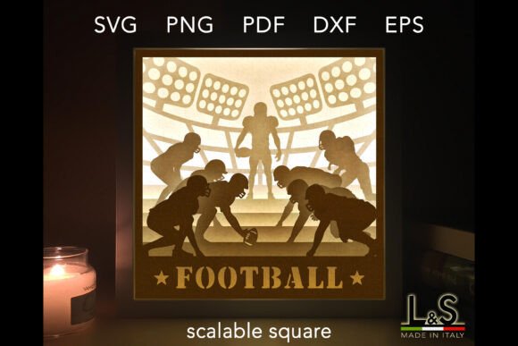 American Football Shadow Box SVG Files: 3D Design for Bold Branding