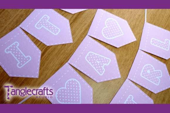 Bunting - Pink Denim and Cut Files: 3D SVG for Birthday Crafts & Digital Design Sellers