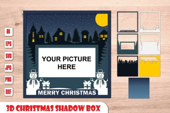 Charming 3D SVG Christmas Frame Adds Holiday Cheer to Digital Content