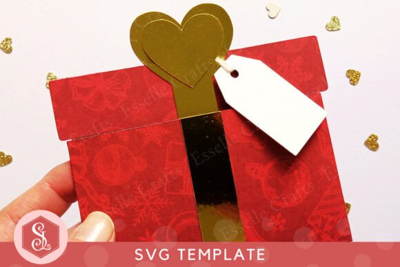 Christmas Present Gift Card Holder 3D SVG: Festive Flair for Local Business Branding