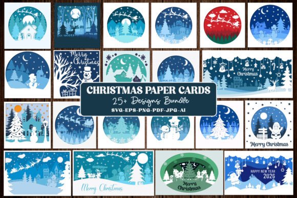 Christmas Shadow Box SVG Bundle: 3D SVG Designs for Festive Craft Sellers