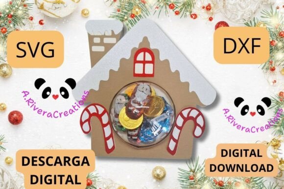 Cute Gingerbread Candy House 3D SVG for Christmas Crafting