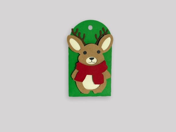 Deer Gift Card Money Holder: Festive 3D SVG for Christmas Branding