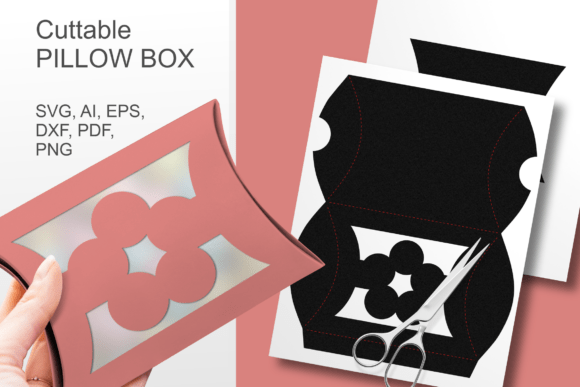 Flower Window Pillow Box Template SVG: A 3D Gift Box Design for Spring Branding Projects