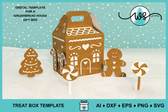 Gingerbread House Gift Box 3D SVG for Christmas Creations