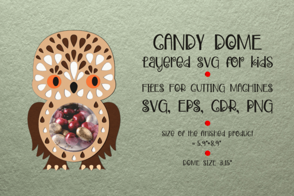 h1Baby Owl Candy Dome Template: 3D SVG Shape for Creative Sellers/h1