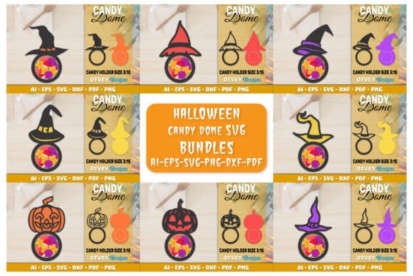 Halloween Candy Domes Designs SVG