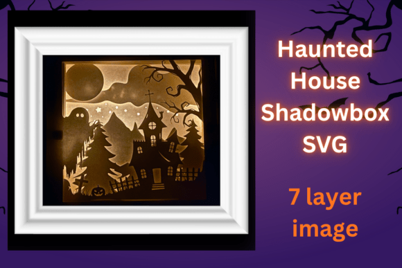 Haunted House in the Woods 3D SVG for Halloween Crafting