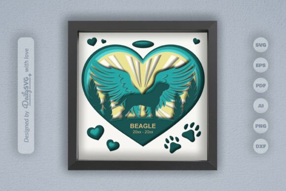 Memorial Dog Beagle Layered Papercut β A 3D SVG for Dog Lovers and Lifestyle Blogs