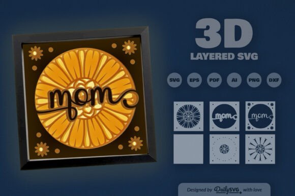 Mother s Day Layered Papercut 3D SVG for Real Business Branding