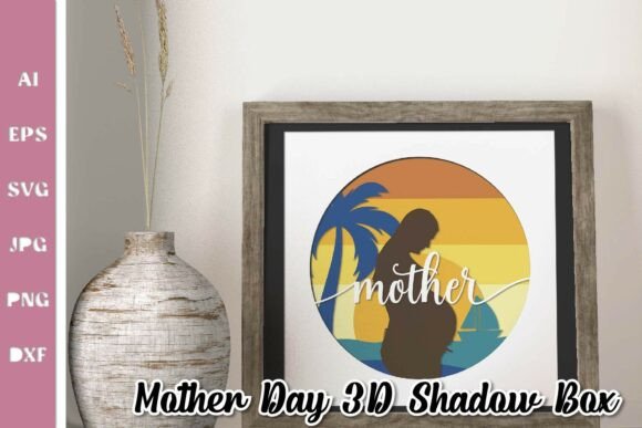 Mother's Day Sunset Silhouette 3D SVG Design Review