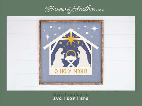 Nativity Shadow Box - Christmas SVG: A 3D SVG Design for Holiday Content Publishing