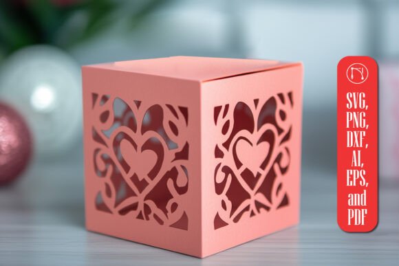 Paper Cut Valentine Gift Box 3D SVG for Elegant Craft Shapes