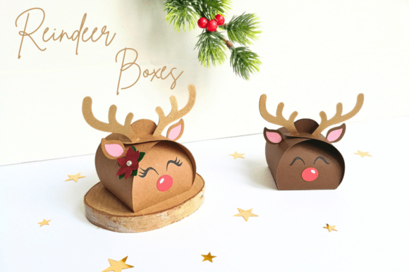 Reindeer Boxes - 3D SVG Christmas Favor Boxes for Festive Packaging