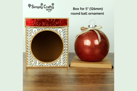 Round Ball Ornament Box 5 Inches SVG