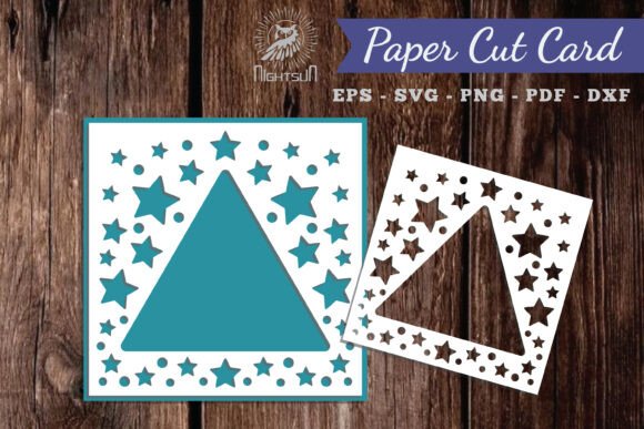 Sparkling Stars Papercut Card SVG 8: A 3D SVG Design for Space-Inspired Branding