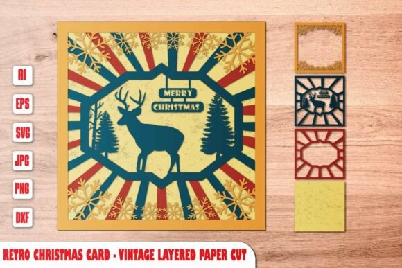 Vintage Christmas Reindeer 3D SVG Brings Retro Holiday Charm to Client Projects