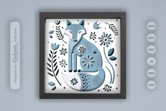 Winter Fox Folk Art Layered Papercut – A 3D SVG for Crafty Digital Sellers
