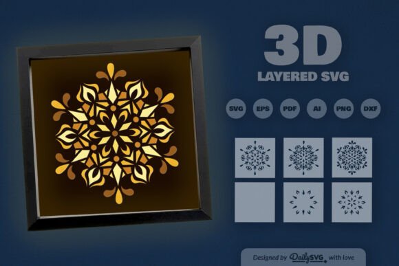 Winter Snowflake Mandala 3D SVG Review for Digital Sellers