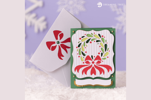 Wreath Greeting Card SVG: A 3D Design for Elegant Greeting Cards